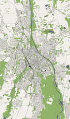 map of the city of Augsburg, Germany