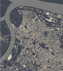 map of the city of Belgrade, Serbia