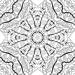 Sewing fabric with Hand drawn zentangle seamless pattern for coloring ...