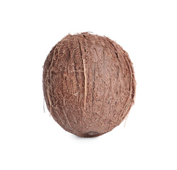 Delicious coconut isolated on white. Exotic fruit