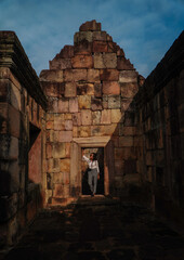 person in the ruins
