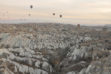 Cappadocia hot air balloon tour aerial view Mount Erciyes sunrise and valleys 2016