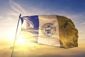 Jersey of New Jersey of United States flag waving on the top