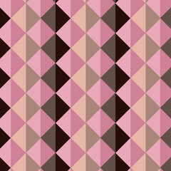 Abstract vector background. Dark and light brown and pink rhombuses ornament.