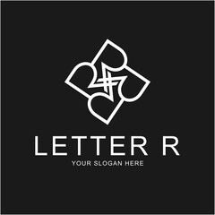 Logo Monogram Letter R simple design, Logo Letter R. logo R