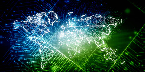 2d illustration world map abstract background
