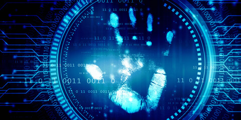 Fingerprint Scanning Technology Concept 2d Illustration