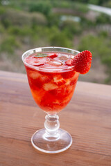 cocktail with strawberry