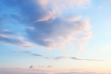 Fototapeta premium Picturesque view of beautiful blue sky with clouds at sunset
