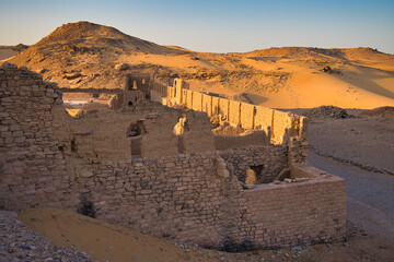 Ruins of Monastery of St. Simeon are in the desert next to Aswan city, Egypt © Tomas