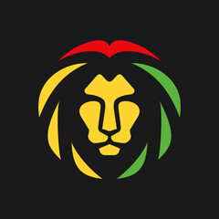 Lion of judah. Reggae music vector - obrazy, fototapety, plakaty