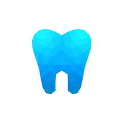 low poly art tooth icon - modern dental logo design vector