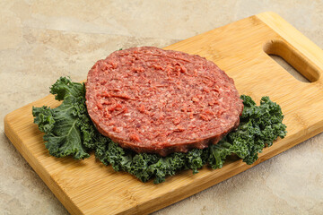 Raw beef burger cutlet for burger