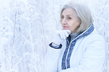 sad beautiful senior woman