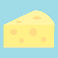 シンプルでかわいいチーズのイラスト フラットデザイン