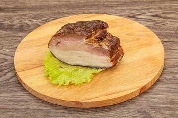 Homemade Smoked pork peat with spices