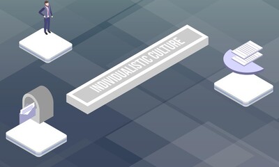 Individualistic culture concept on abstract design