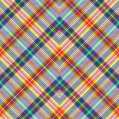 Rainbow Chevron Plaid Tartan textured Seamless Pattern Design