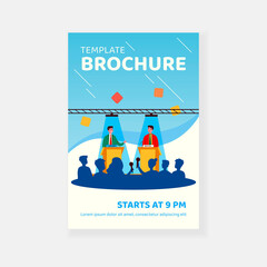 Political opponents arguing on debates. Two politicians speaking on stage before audience and journalists. Vector illustration for politics, controversy, president election concept