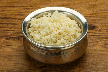 Steamed basmati rice in the bowl