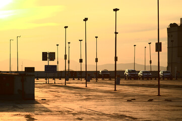 Obraz premium sunset in the city