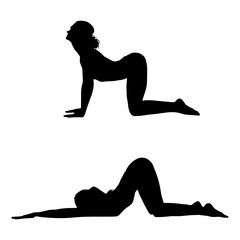 Woman yoga silhouette 