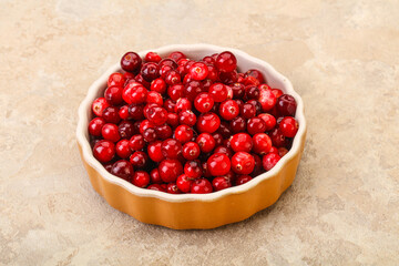 Sweet and tasty cranberry in the bowl