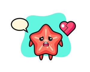 starfish cartoon illustration is broken heart