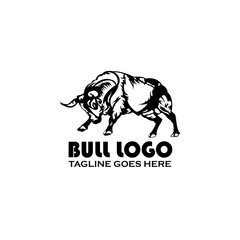 bull design logo vector. bull illustration animal vector