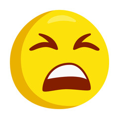 Tired Emoji Icon Illustration. Exhausted Vector Symbol Emoticon Design Doodle Vector.