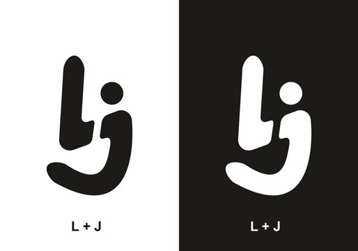 LJ initial letter black and white
