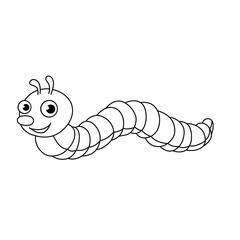 Cartoon cute insect. caterpillar animal worm icon vector