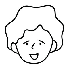 Cartoon female person Icon. avatar woman girl vector