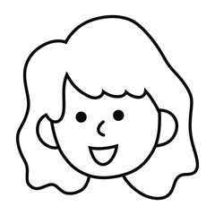 Cartoon female person Icon. avatar woman girl vector