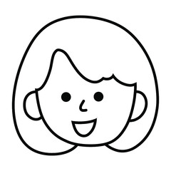 Cartoon female person Icon. avatar woman girl vector