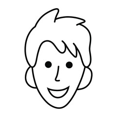 Cartoon head Symbol. avatar male icon. man face icon vector