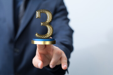 3rd place letter in 3d in hand