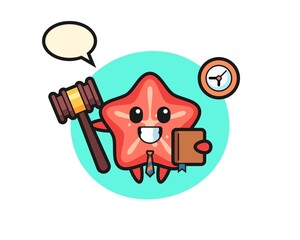 Mascot cartoon of starfish as a judge