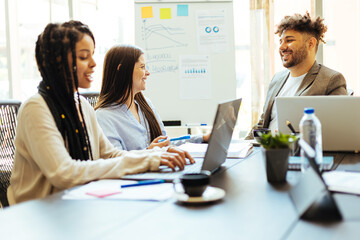 Young business team meeting in the office