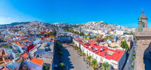 Aerial view of Plaza de Santa Ana at Las Palmas de Gran Canaria, Canary islands, Spain. © dudlajzov