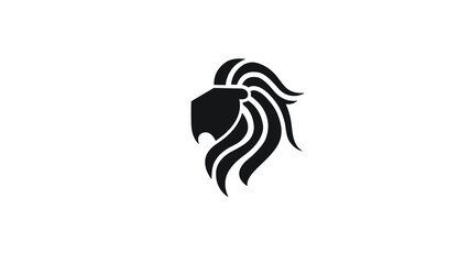 Creative Black Lion Head Logo Symbol Vector  