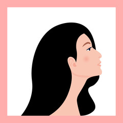 Portrait illustration of woman.Social Media Avatar. Vector Flat Illustration