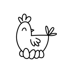 Chicken hand drawn outline doodle icon. Vector sketch illustration for print, web, mobile and infographics
