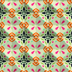  Geometric vector pattern with triangular elements. Seamless abstract ornament for wallpapers and backgrounds.