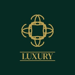 Obraz premium Mandala Geometric ornament logo Elegant premium icon vector design