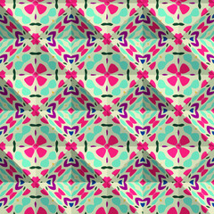  Geometric vector pattern with triangular elements. Seamless abstract ornament for wallpapers and backgrounds.