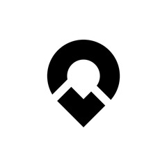 Vector Logo Letter L Marker Pin Pointer Bold