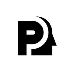 Vector Logo Letter P Bold