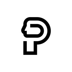 Vector Logo Letter P Maze Left