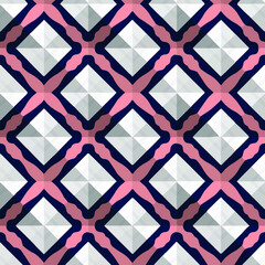  Geometric vector pattern with triangular elements. Seamless abstract ornament for wallpapers and backgrounds.